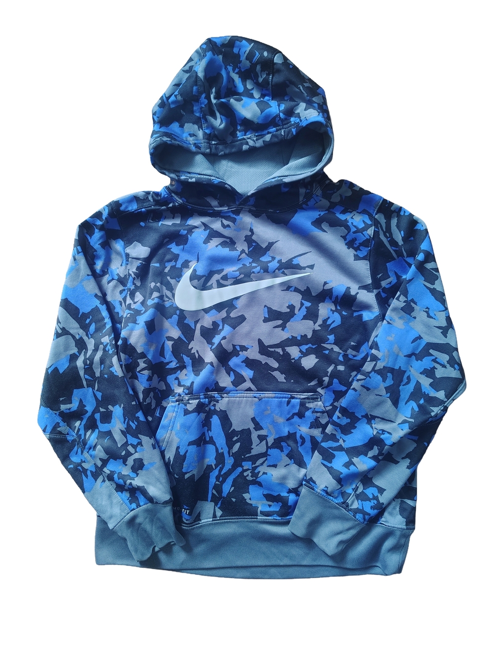 Nike Boys Blue Camo Dri-FIT Pullover Hoodie
